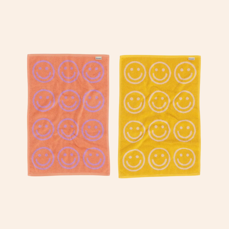 Baggu Hand Towels - Marigold Lilac Happy