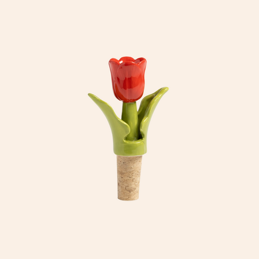 Tulip Bottle Stopper - Red