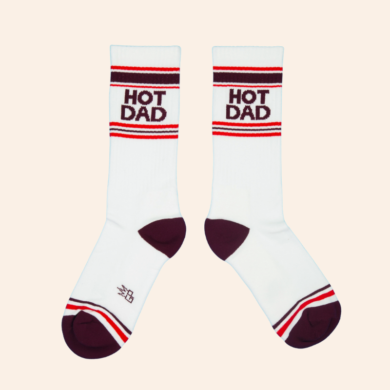 Ribbed Crew Socks - Hot Dad