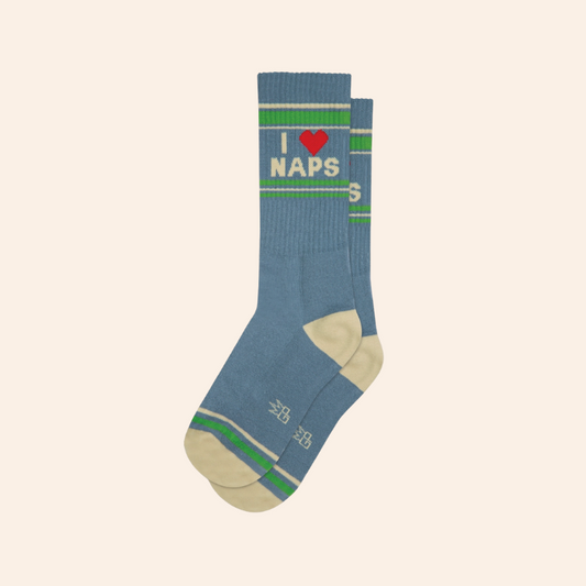 Ribbed Crew Socks - I ❤️ Naps