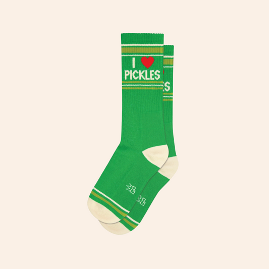 Ribbed Crew Socks - I ❤️ Pickles
