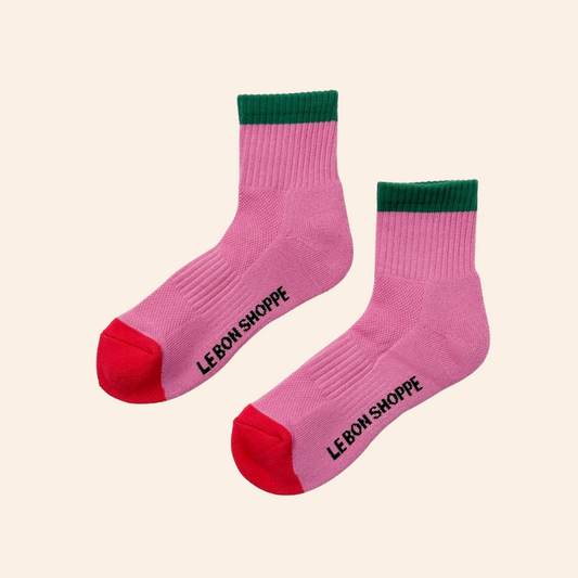 Colour Block Socks - Rose Green