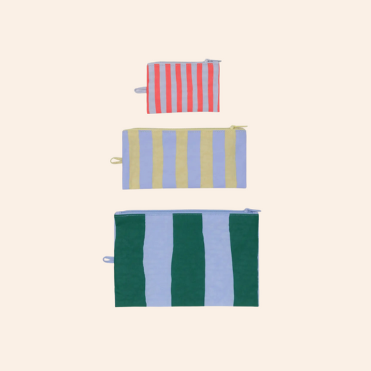 Baggu Flat Pouch Set - Painted Stripe