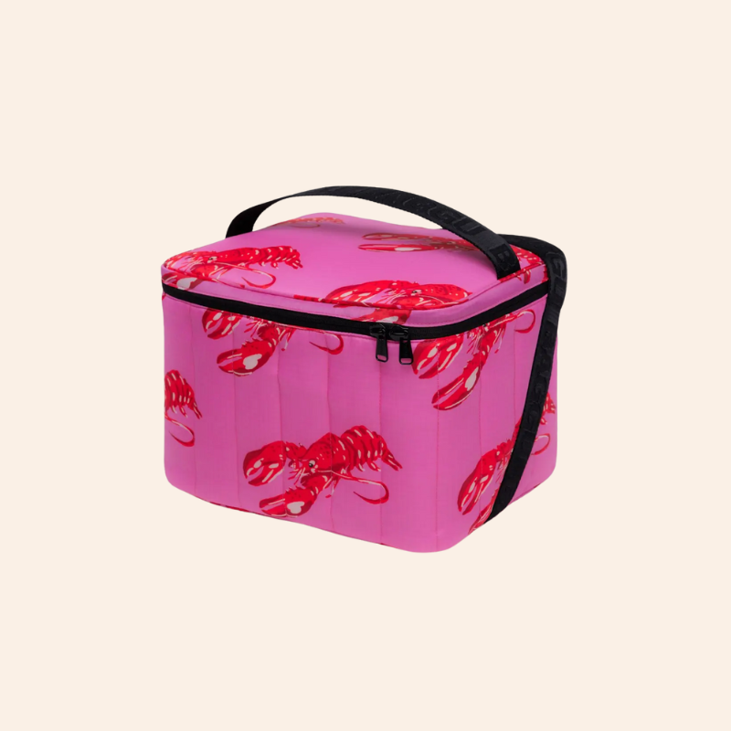 Baggu Puffy Cooler - Pink Lobster
