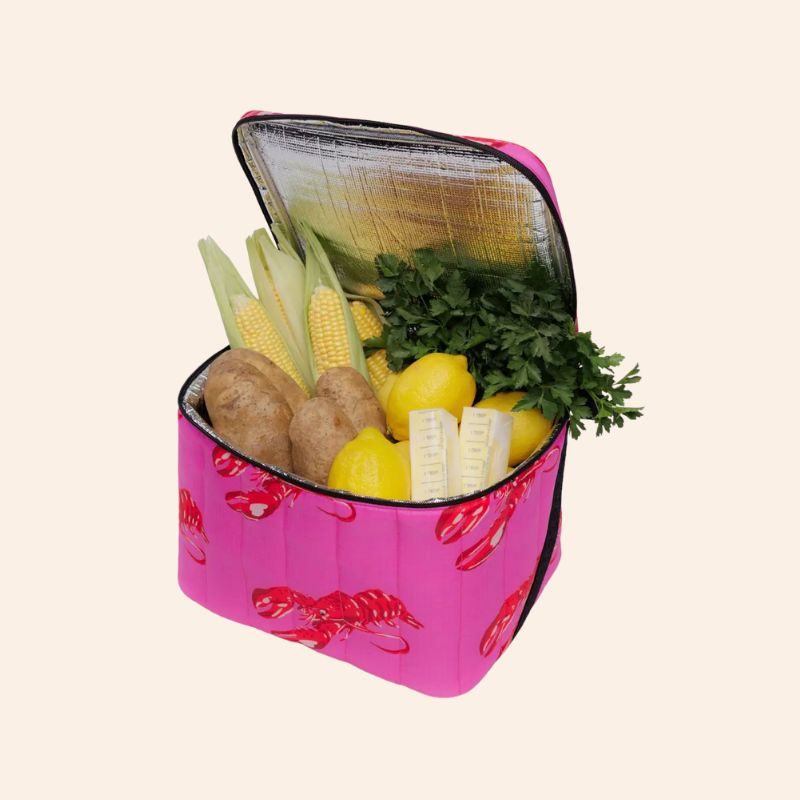 Baggu Puffy Cooler - Pink Lobster
