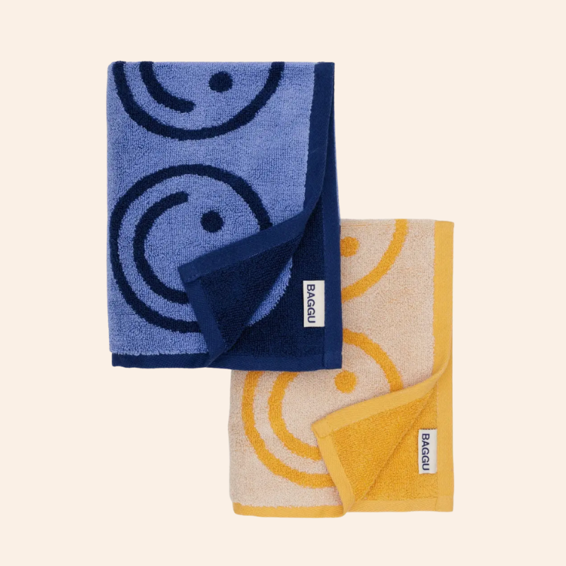 Baggu Hand Towels - Happy Blue Marigold