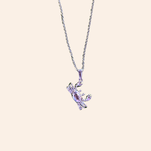 Silver Necklace - Crab
