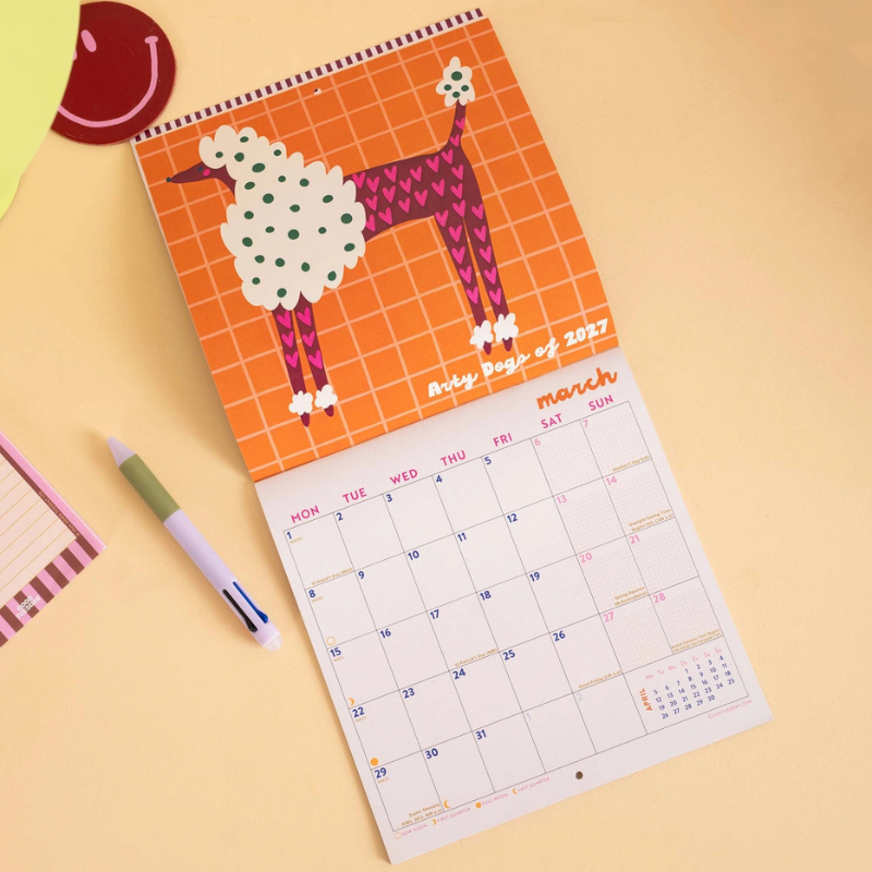 2027 Calendar - Arty Dogs