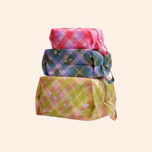 Baggu 3D Zip Set - Star Plaid