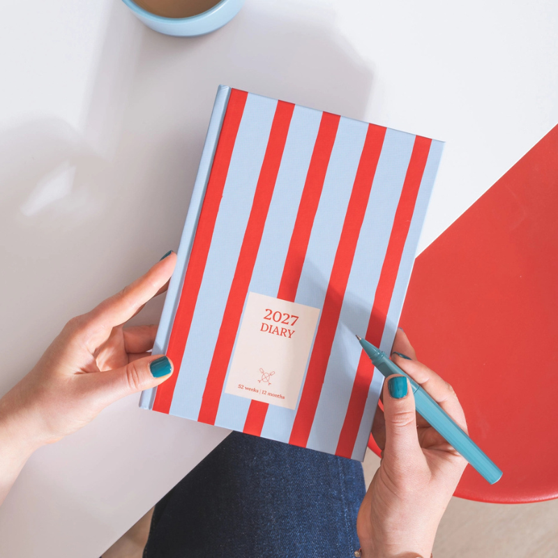 2027 Diary - Red/Blue Stripe