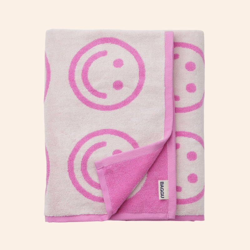Baggu Bath Towel - Happy Pink