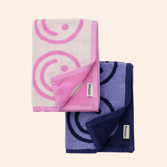 Baggu Hand Towels - Happy Pink Blue