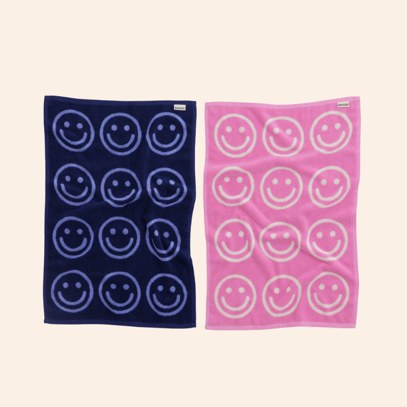 Baggu Hand Towels - Happy Pink Blue
