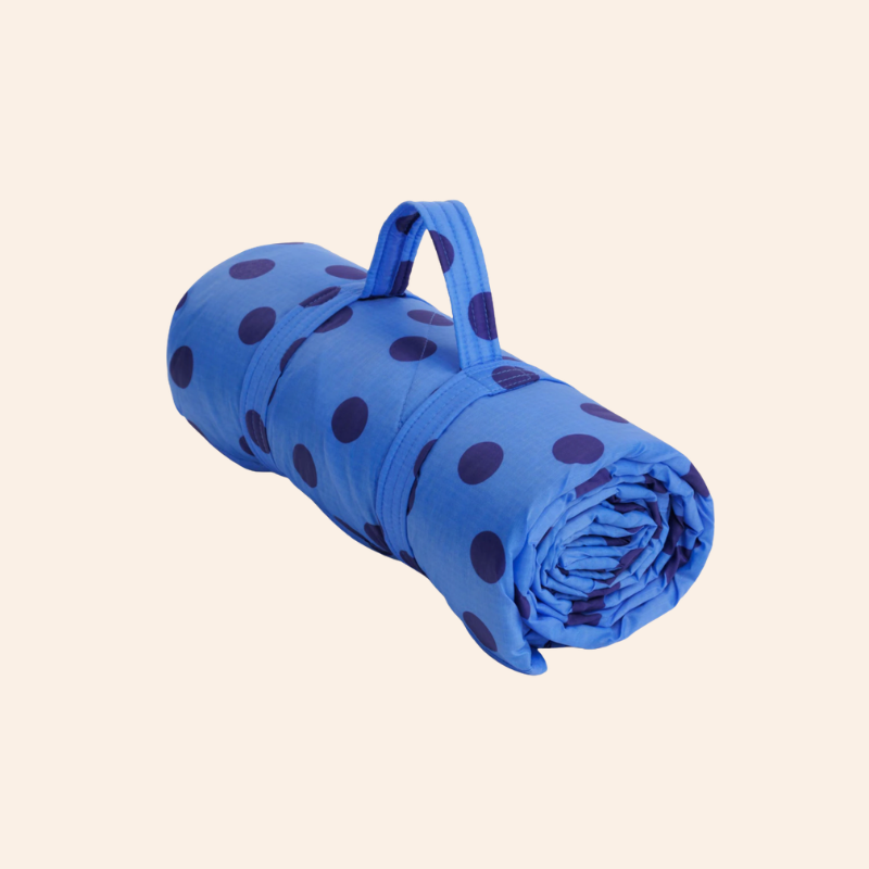 Baggu Puffy Picnic Blanket - Blue Polka Dot