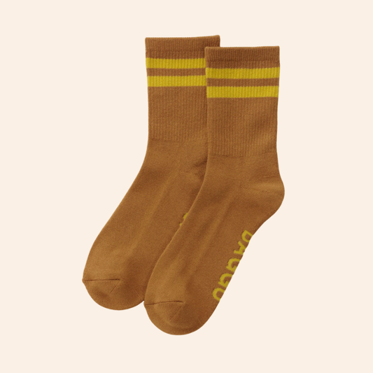 Baggu Ribbed Socks - Toffee Stripe