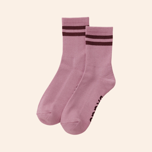 Baggu Ribbed Socks - Wild Plum Stripe