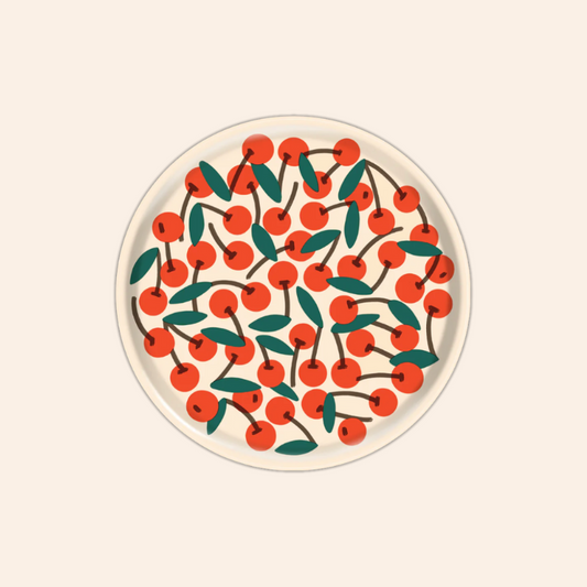 Round Art Tray - Cherries Mini