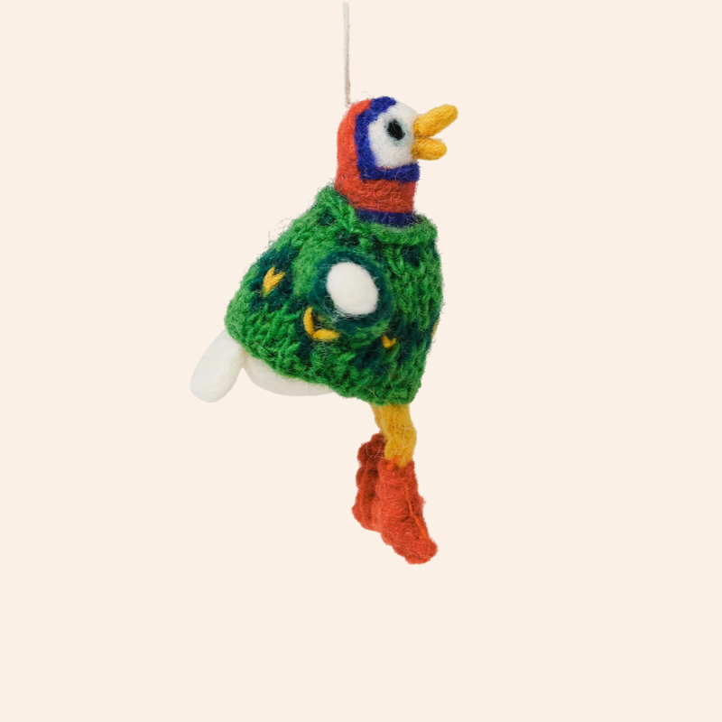 Felt Decoration - Bird with Shopping Bag