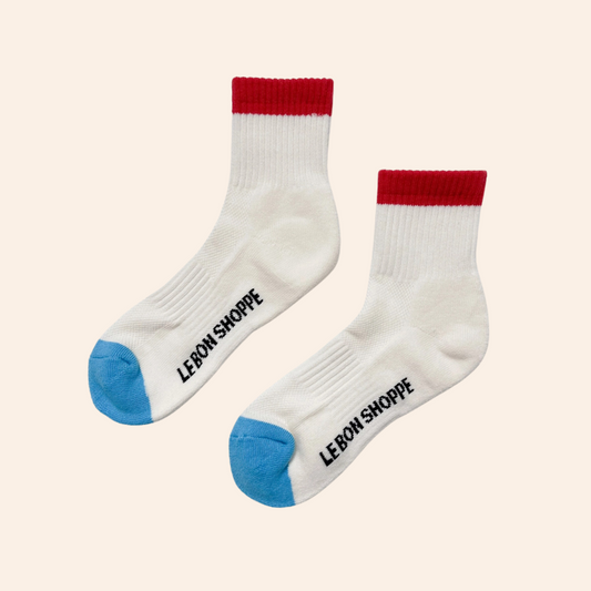 Colour Block Socks - Blue Red