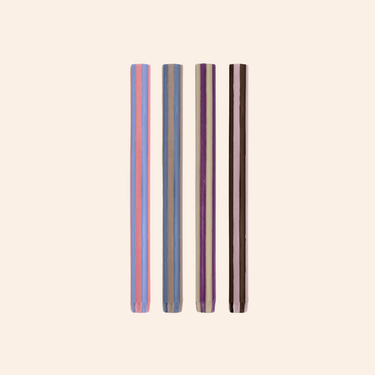 Stripe Dinner Candle Set - Contrast 1