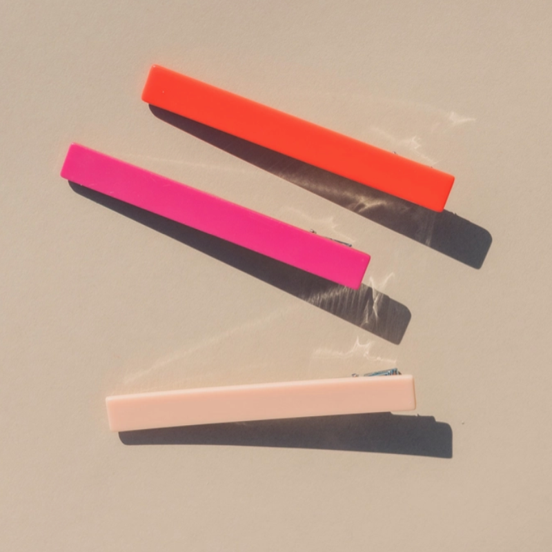 Evie Alligator Hair Clip Set - Pinks