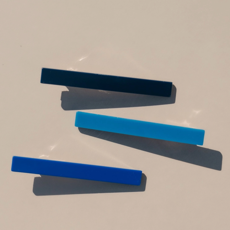 Evie Alligator Hair Clip Set - Blues