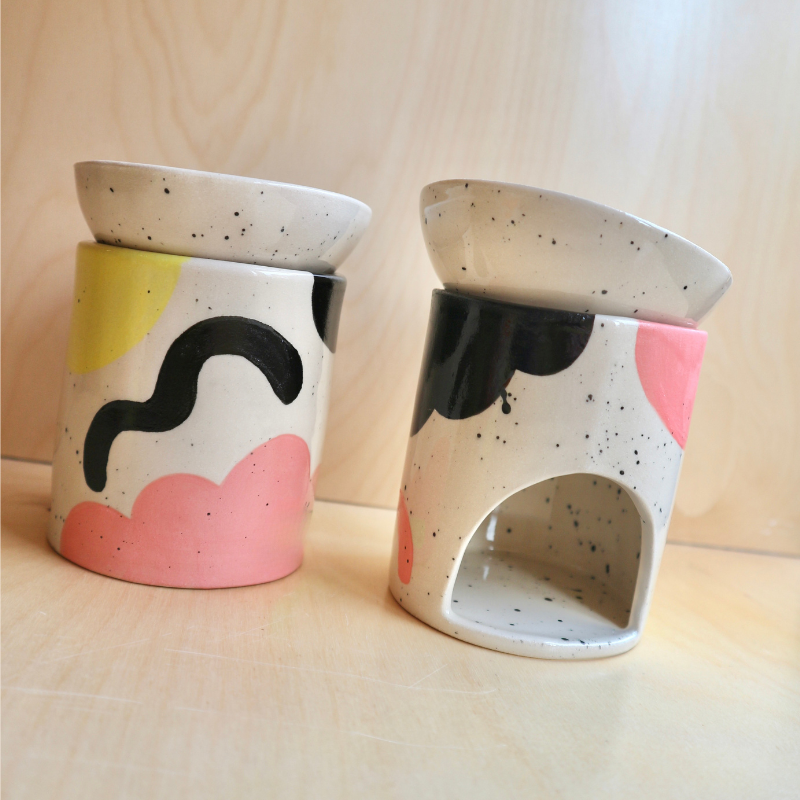 Ceramic Oil Burner - Abstract Shapes