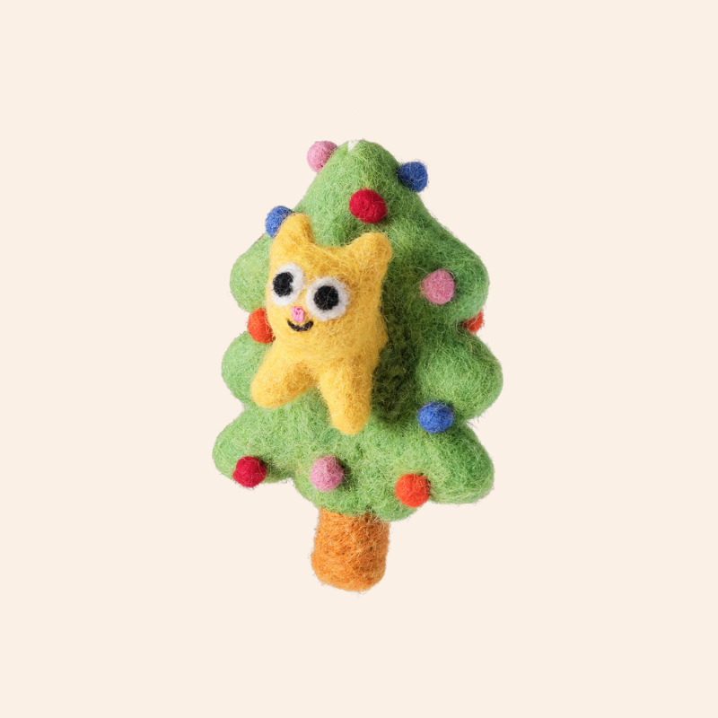 Wrap Felt Decoration - Tree Cat