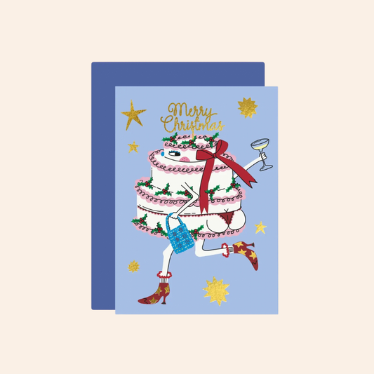 Christmas Cake in Boots Card