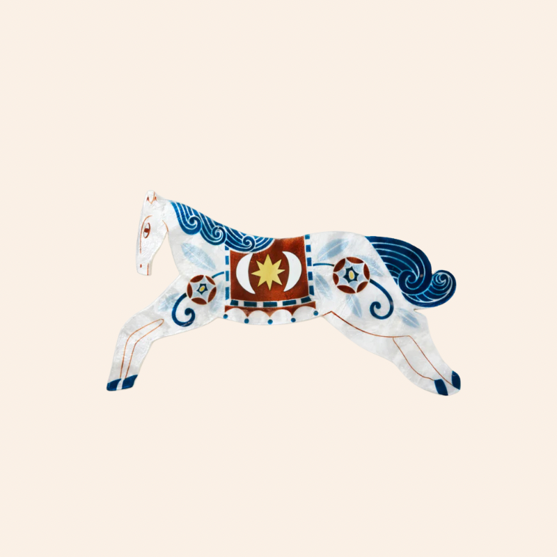 Shell Tile - Blue Horse