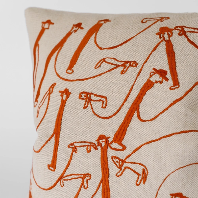 Dog Walk Embroidered Cushion