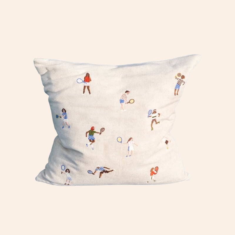 Tennis Embroidered Cushion