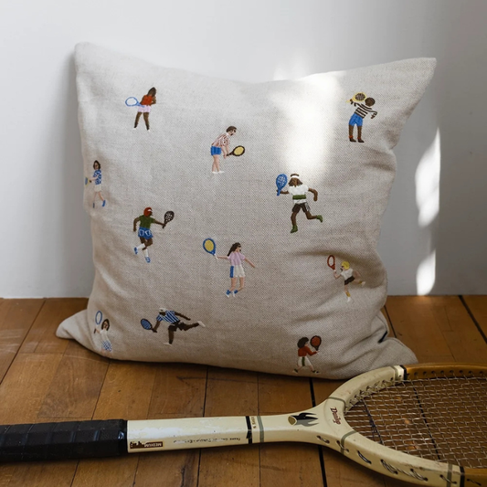 Tennis Embroidered Cushion