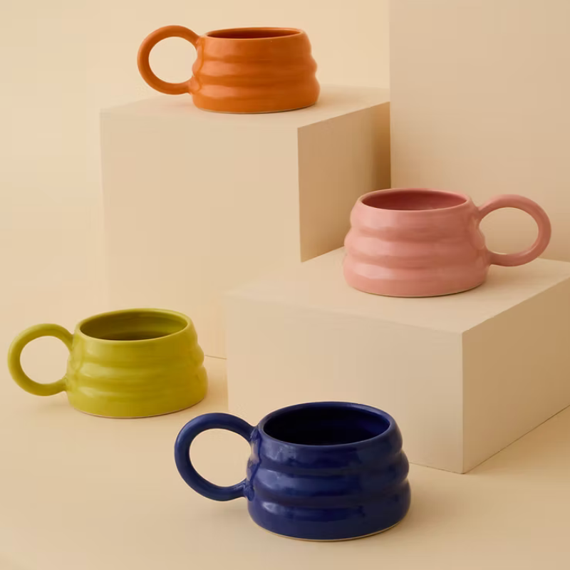 Handmade Ripple Mug - Blue