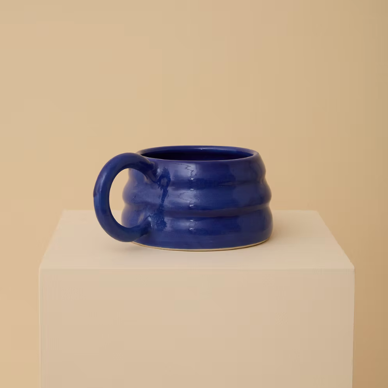 Handmade Ripple Mug - Blue