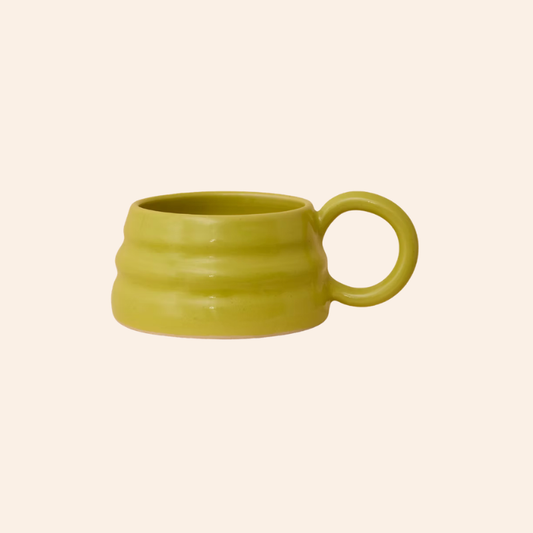 Handmade Ripple Mug - Chartreuse