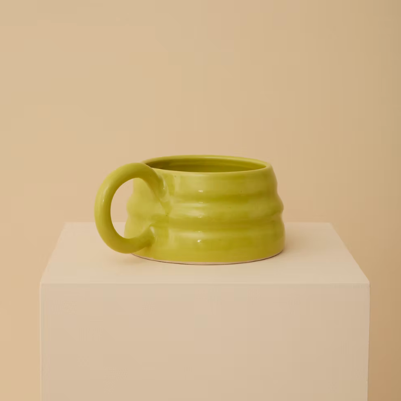 Handmade Ripple Mug - Chartreuse