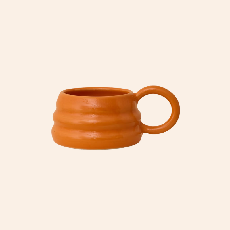 Handmade Ripple Mug - Orange