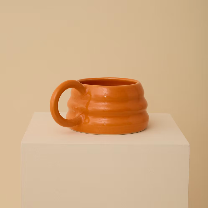 Handmade Ripple Mug - Orange