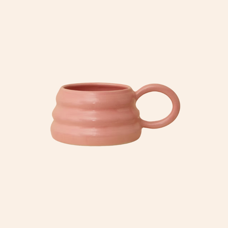 Handmade Ripple Mug - Pink