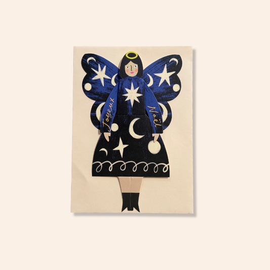 Joyeux Noel Angel Sitting Card