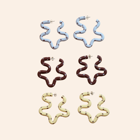 Large Polka Dot Wiggle Hoops
