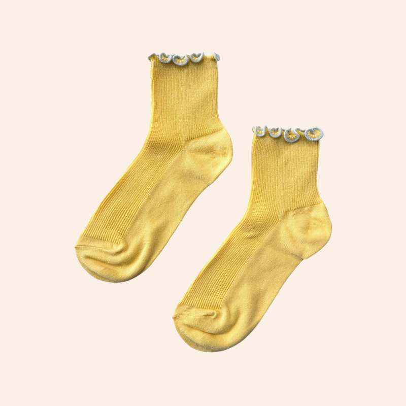 Noble x Le Bon Shoppe Petite Ruffle Socks - Butter