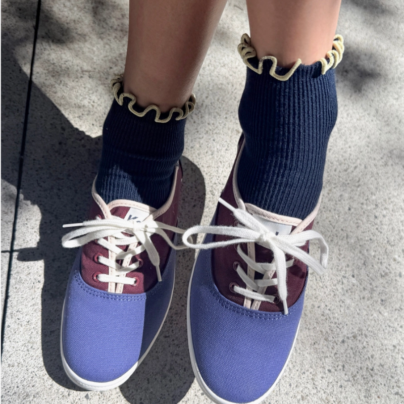 Noble x Le Bon Shoppe Petite Ruffle Socks - Navy