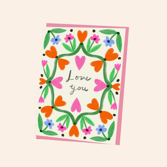 Love You Floral Card