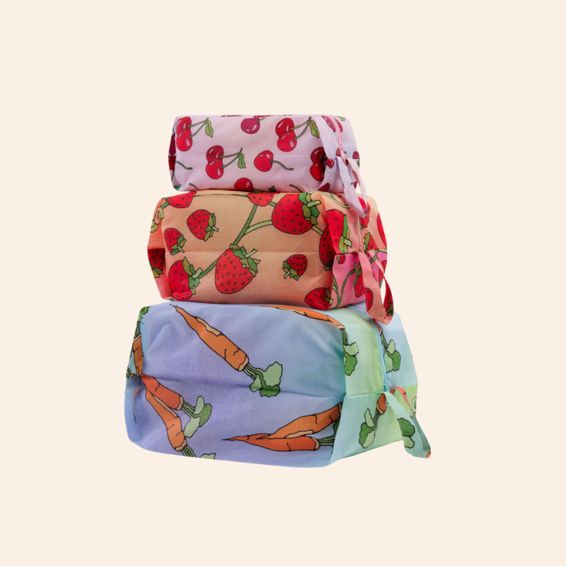 Baggu 3D Zip Set - Carrots & Berries