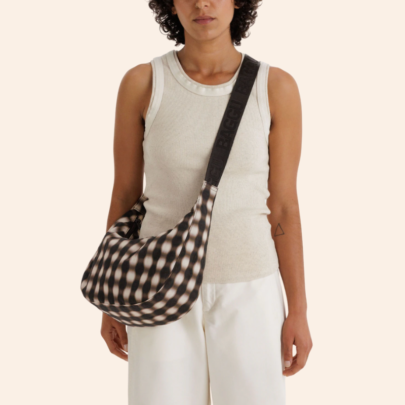 Baggu Crescent Bag - Blurred Gingham