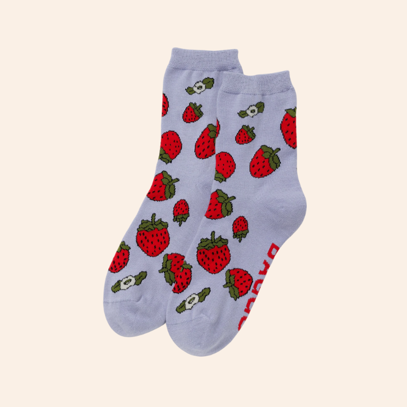Baggu Crew Socks - Strawberry Blossom