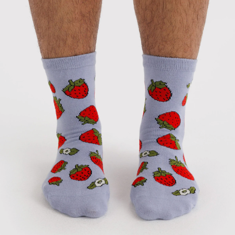 Baggu Crew Socks - Strawberry Blossom