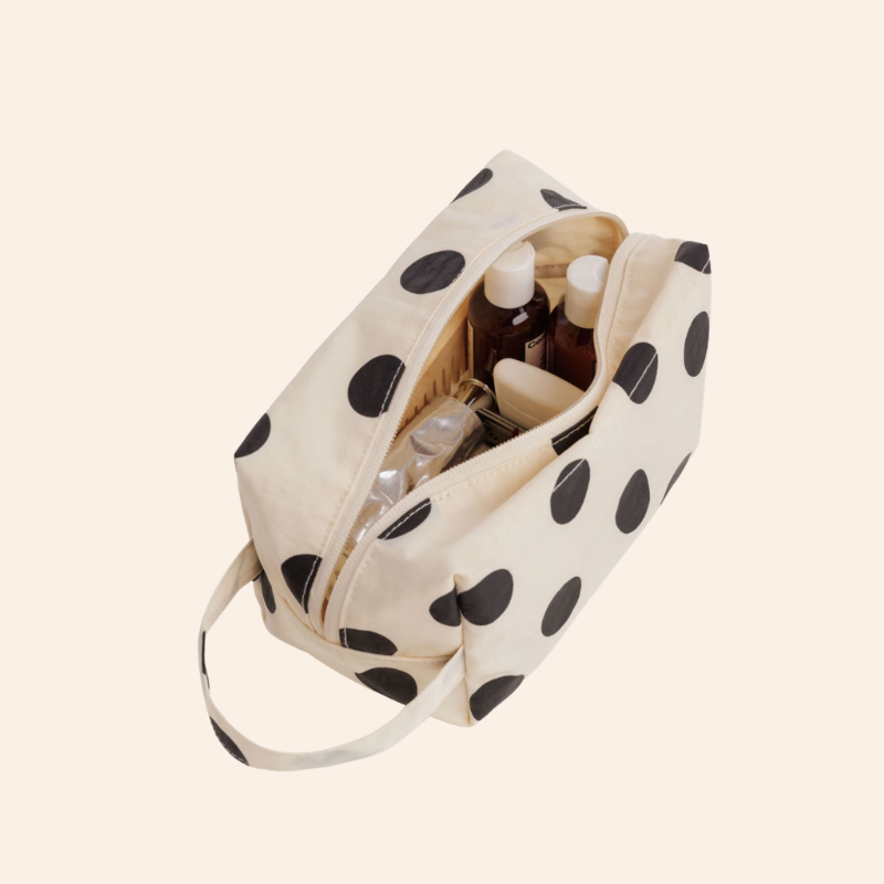 Baggu Dopp Kit - Cream/Black Polka Dot